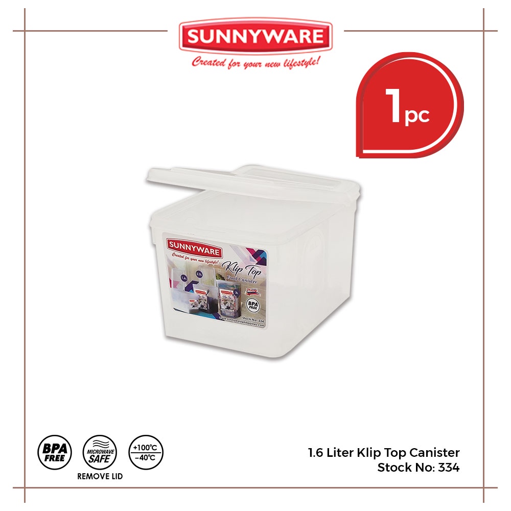 Sunnyware 334 1.6 Liter Klip Top Canister Kliptop